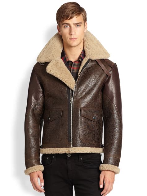 burberry tradizionale aviation|Burberry Genuine Shearling & Leather Aviator Jacket .